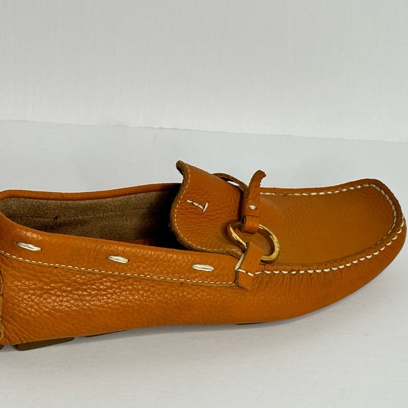 ERES Driving Moccasin Loafer size 7 Women Burnt Orange O Ring Accent - Picture 9 of 16